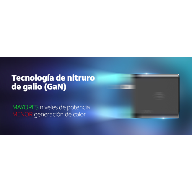 Cargador de pared GaN AT&T Essentials con varios puertos, de 100 W (2 USBC + 1 USBA)