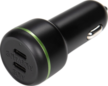 Cargador de coche Bullet de entrega de energía de 60 W de AT&T de doble puerto (USB-C + USB-C)