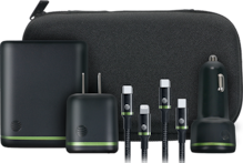 Kit AT&T Power Essentials con TC de 20 W, VPC de 20 W, cable de C a C, cable de C a Lightning y Power Bank de 10K