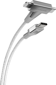 Cable de cabeza de martillo trenzado USBC y rayo Scosche de 4 pies