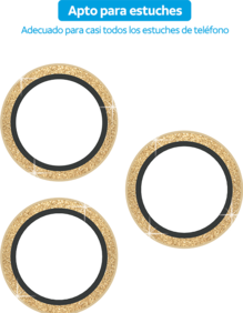 Anillos protectores de cámara de vidrio brillante dorado AT&T Essentials - iPhone 16 Pro/16 Pro Max