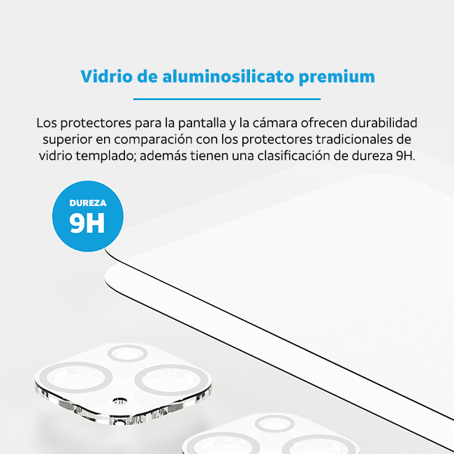 Protectores para pantalla de vidrio templado AT&T Essentials, paquete de 2 + protectores para cámara, paquete de 2 - iPhone 15