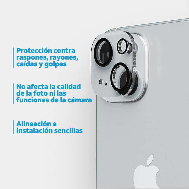 Protectores para pantalla de vidrio templado AT&T Essentials, paquete de 2 + protectores para cámara, paquete de 2 - iPhone 15