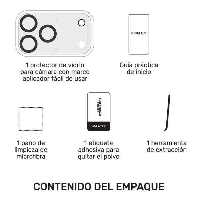 Protector modular DuraGlass para lente de cámara de 3 piezas - iPhone 18 Pro Max