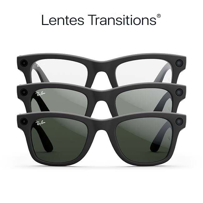 Gafas Ray-Ban Meta Wayfarer con lentes Transitions, negro mate y verde (consulta de producto 2)