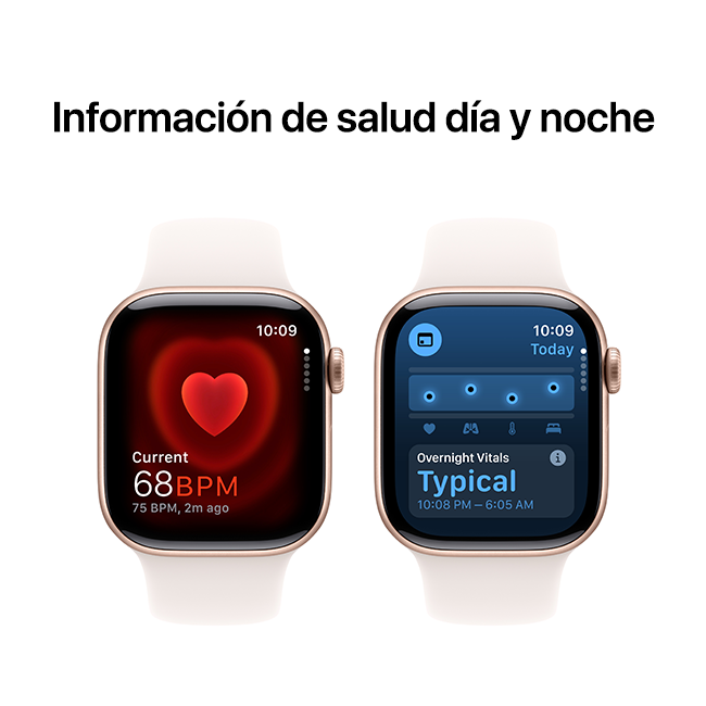 Apple Watch Series 10 de 42 mm, aluminio oro rosa con correa deportiva color rosa rubor, M-L (consulta de producto 6)