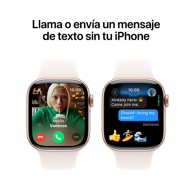 Apple Watch Series 10 de 42 mm, aluminio oro rosa con correa deportiva color rosa rubor, M-L (consulta de producto 8)