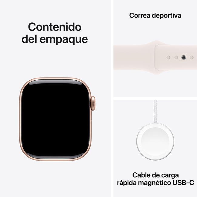 Apple Watch Series 10 de 42 mm, aluminio oro rosa con correa deportiva color rosa rubor, M-L (consulta de producto 10)