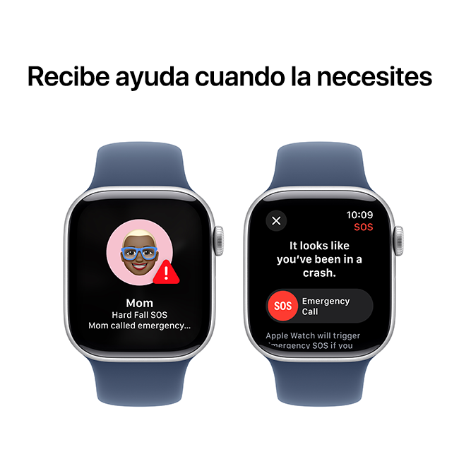 Apple Watch Series 10 de 42 mm, aluminio plateado con correa deportiva de denim, S-M (consulta de producto 7)