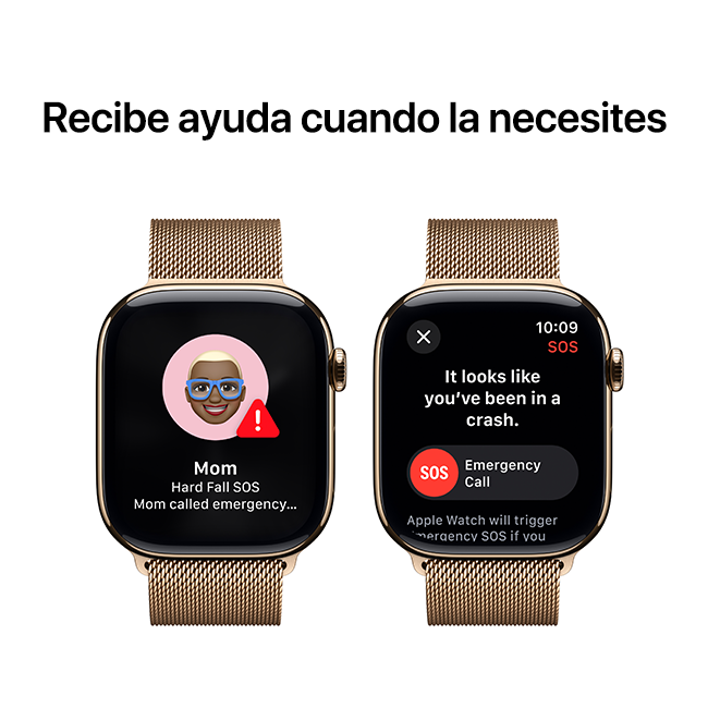 Apple Watch Series 10 de 46 mm, titanio dorado con correa Milanese Loop dorada, M-L (consulta de producto 7)