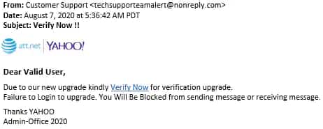 Correo electrónico para verificar una cuenta