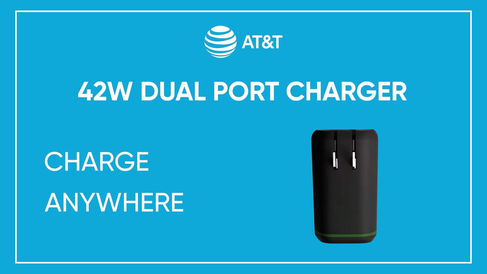 Cargador de pared Power Delivery con doble puerto de 42 W de AT&T (USB-C + USB-A)