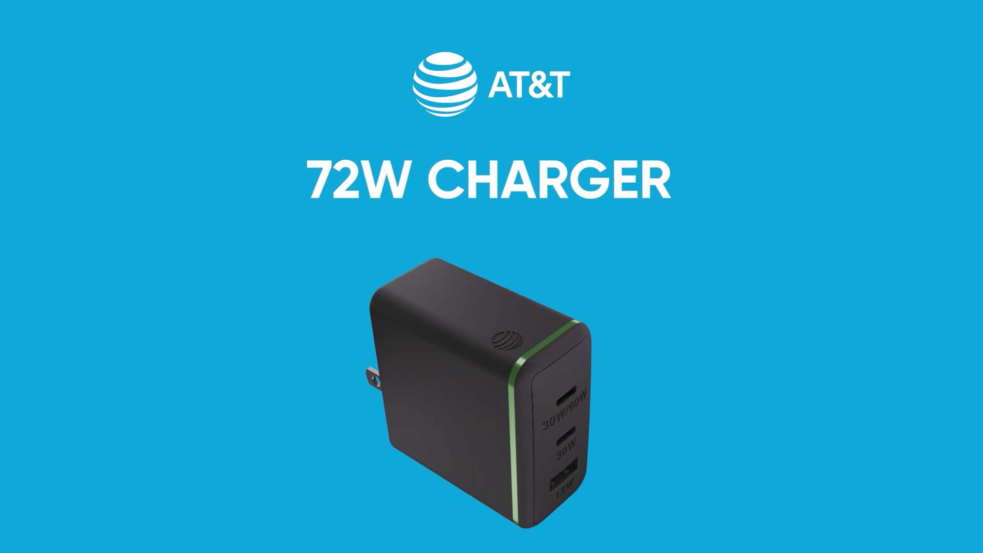 Cargador de pared AT&T de 72 W y 3 puertos