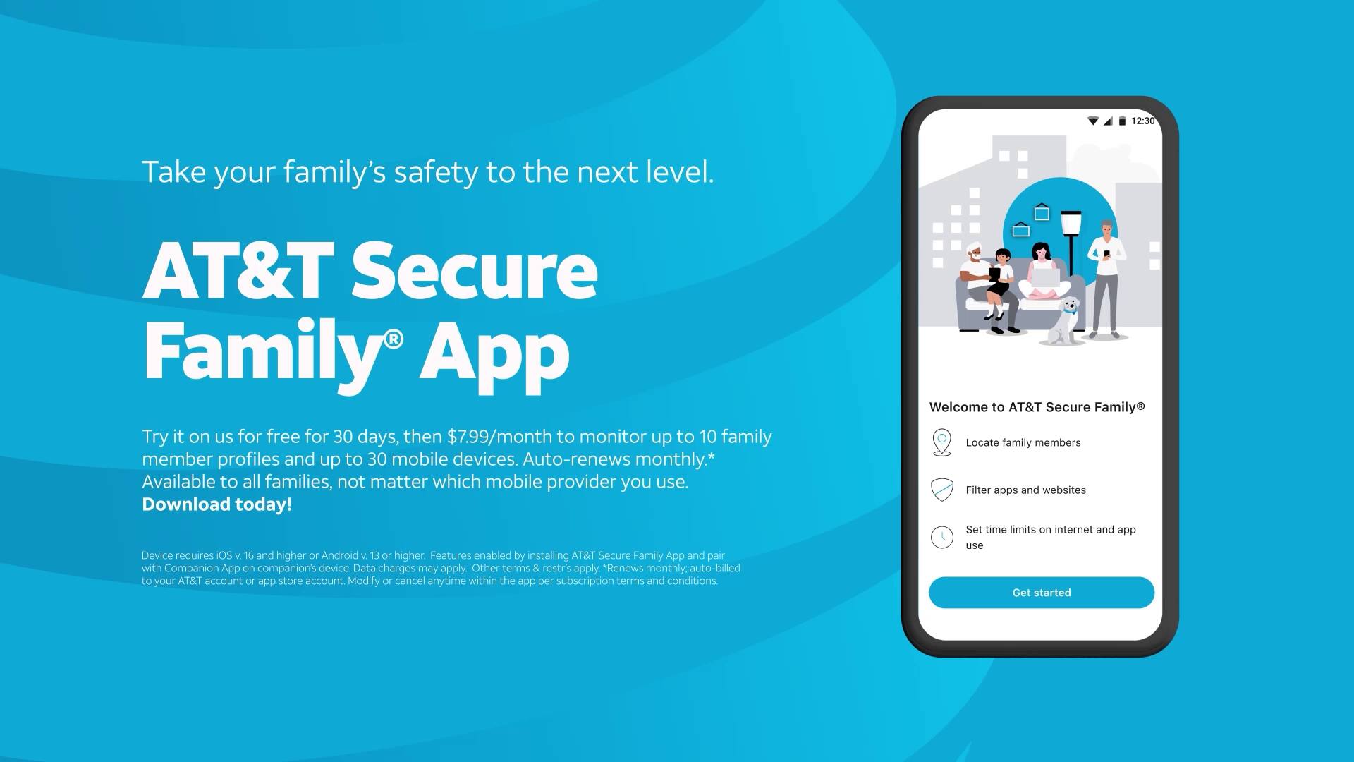Funcionalidades de AT&T Secure Family®, julio de 2025