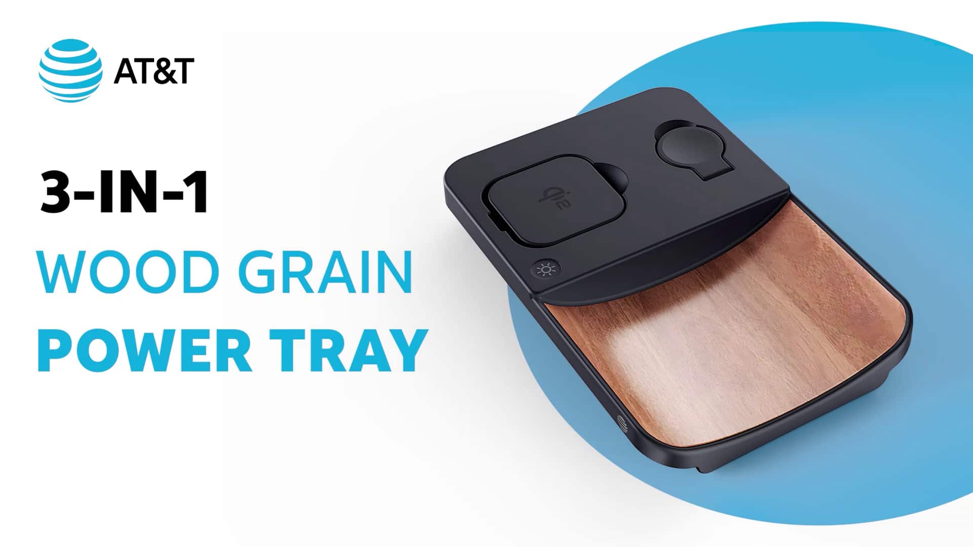 Bandeja de alimentación de madera veteada AT&T 3N1