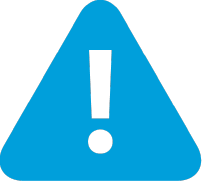 Un ícono en forma de triángulo redondeado con un signo de exclamación en el centro