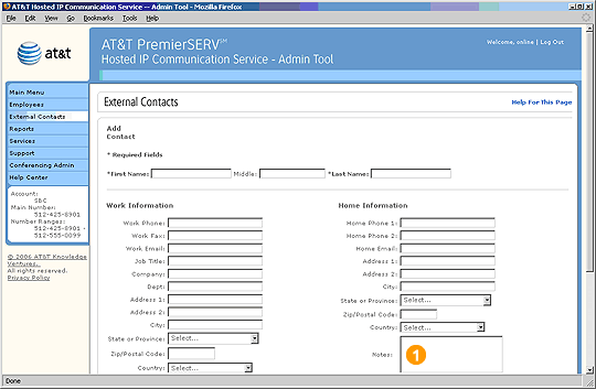 Screen capture - Add/Edit Contact