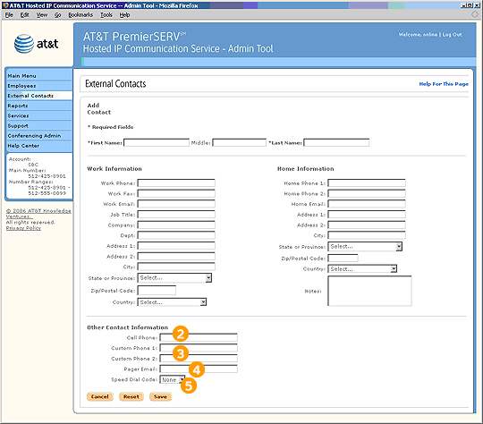 Screen capture - Add/Edit Contact
