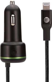 Captive Cable Power Delivery Car Charger 40W with USB-C Port (Lightning)