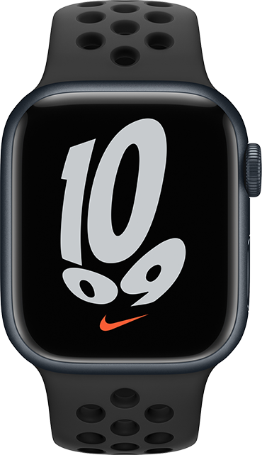 Apple Watch Nike Series 7 - 41 mm - Aluminio medianoche - Correa deportiva negro antracita