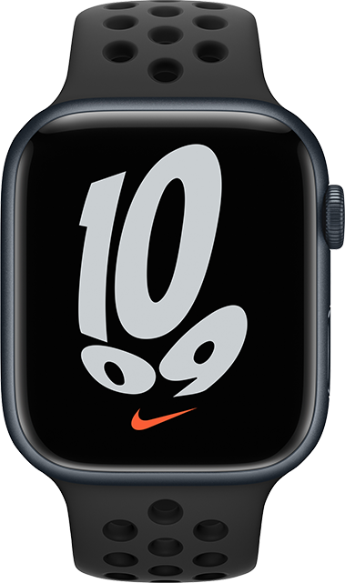 Apple Watch Nike Series 7 - 45 mm - Aluminio medianoche - Correa deportiva negro antracita