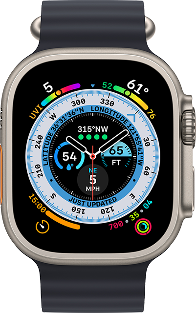Apple Watch Ultra de 49 mm, titanio con correa Ocean medianoche