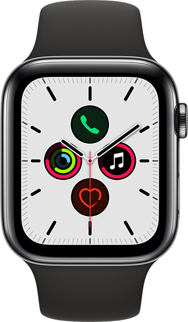 Apple Watch serie 5 - 44 mm Acero negro espacial - Deportiva negro 32 GB  from AT\u0026T