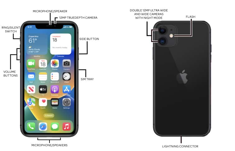 Apple iPhone 11 Diagram - AT&T Device Support