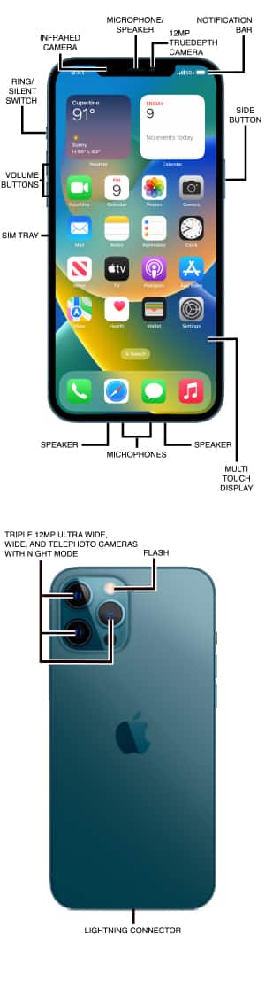 Apple iPhone 12 Pro Max Diagram - AT&T Device Support