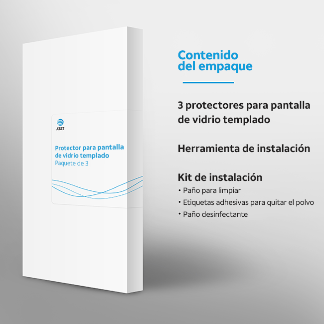 Protectores para pantalla de vidrio templado AT&T Essentials, paquete de 3 - iPhone 17 Pro Max/16 Pro Max