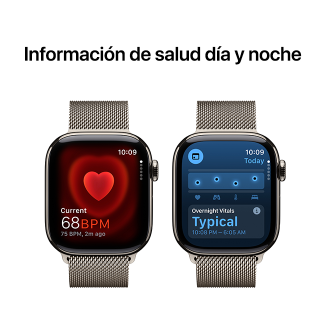 Apple Watch Series 10 de 42 mm, titanio natural con correa Milanese Loop natural (consulta de producto 6)