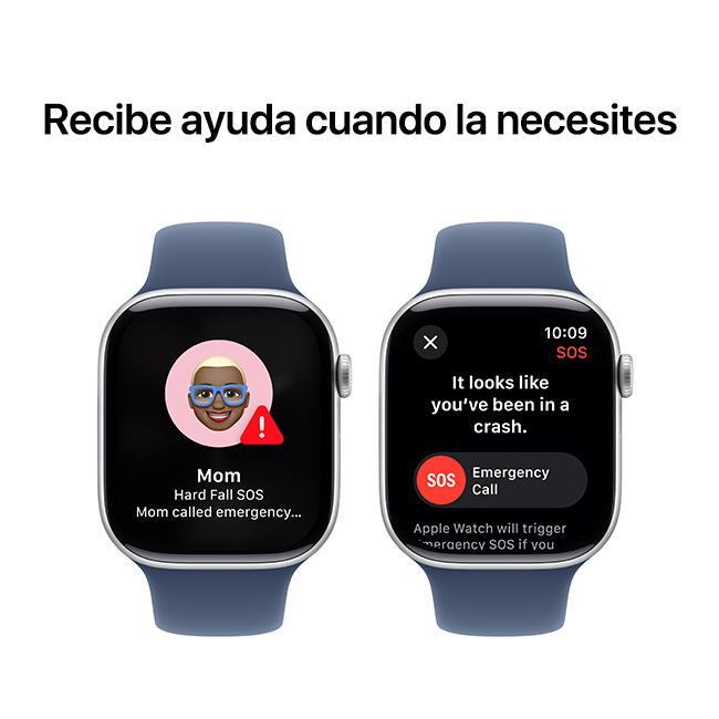 Apple Watch Series 10 de 46 mm, aluminio plateado con correa deportiva de denim, M-L (consulta de producto 7)