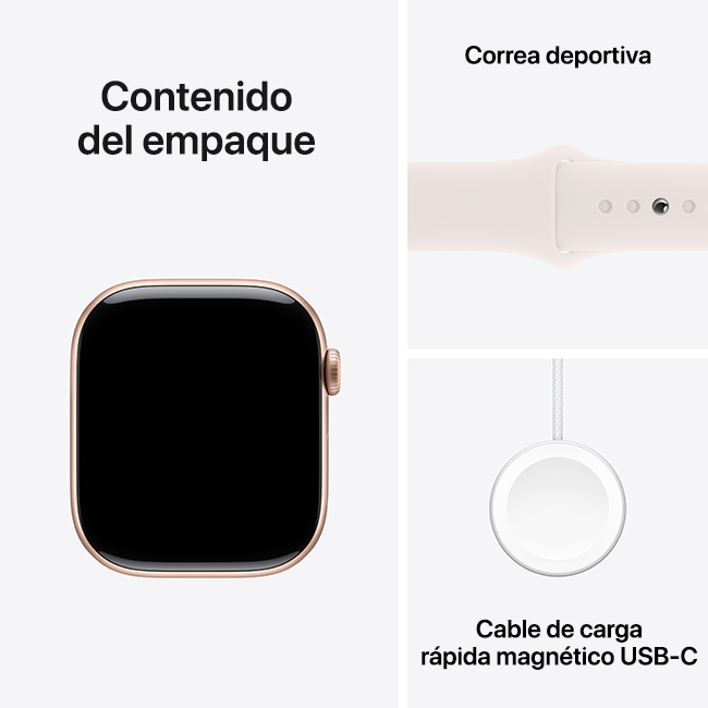 Apple Watch Series 10 de 46 mm, aluminio oro rosa con correa deportiva color rosa rubor, S-M (consulta de producto 10)