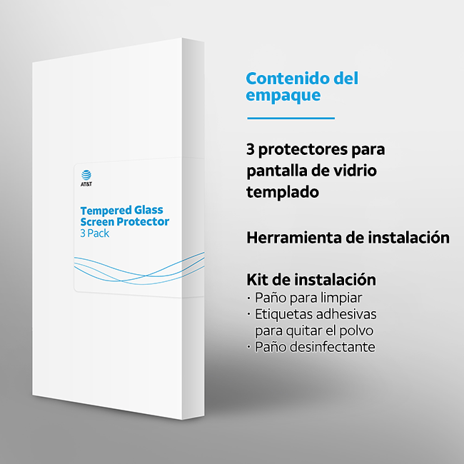Protectores para pantalla AT&T Essentials de vidrio templado, paquete de 3, para el iPhone 14 Plus/13 Pro Max, transparente (consulta de producto 5)