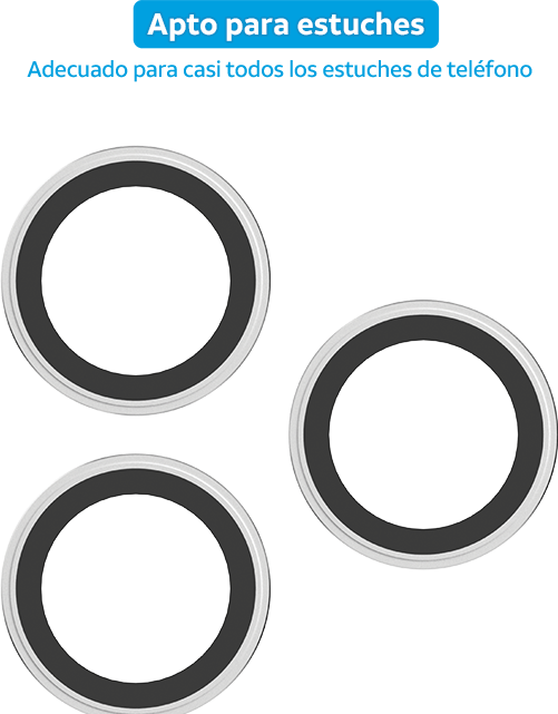 Anillos protectores de vidrio para cámara AT&T Essentials, plateado metálico - iPhone 16 Pro/16 Pro Max
