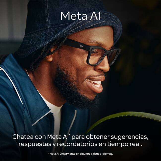 Gafas Ray-Ban Meta Wayfarer - Lentes Transitions, negro mate