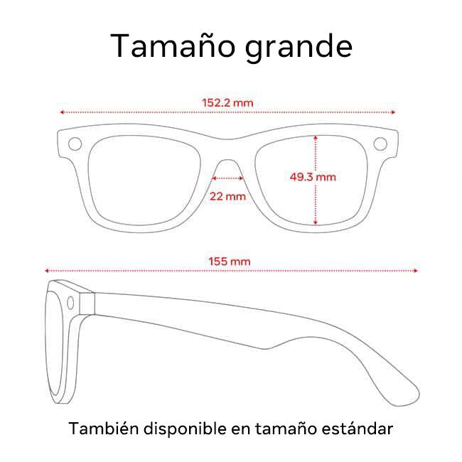 Gafas Ray-Ban Meta Wayfarer con lentes Transitions, negro mate y verde (consulta de producto 7)