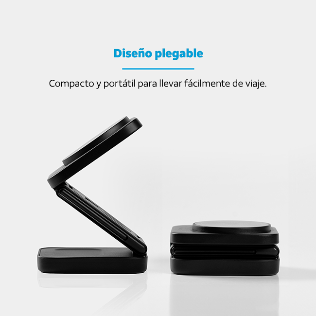 Base de carga plegable y portátil 3 EN 1 AT&T Essentials, negro (consulta de producto 3)