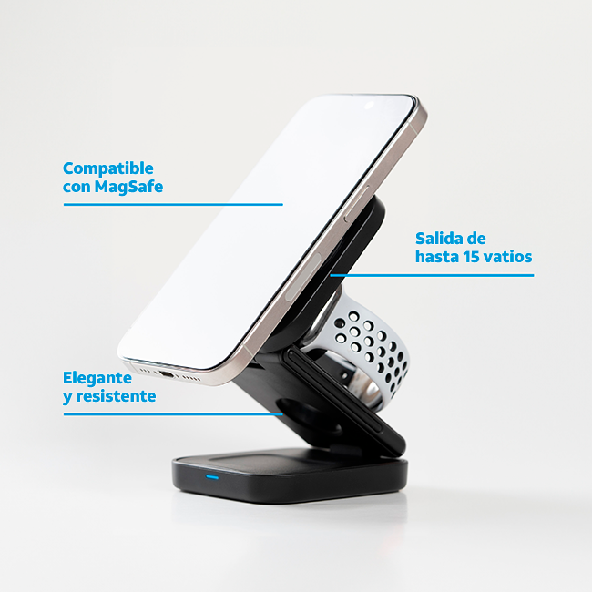 Base de carga plegable y portátil 3 EN 1 AT&T Essentials, negro (consulta de producto 5)