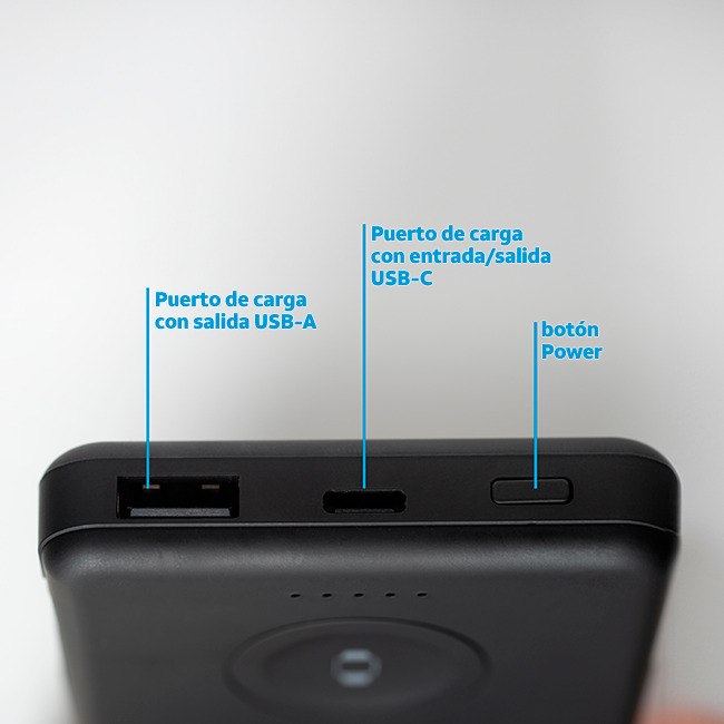 Llavero con batería portátil con conectores tipo C y Lightning AT&T Essentials, 5K