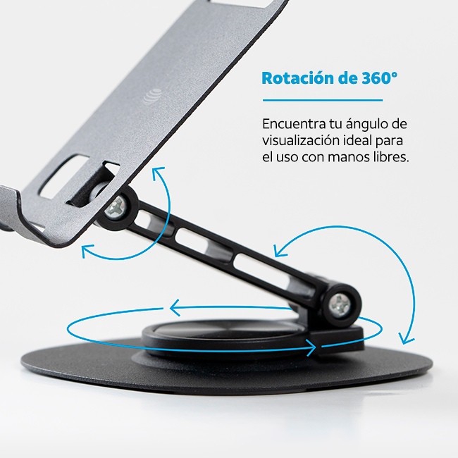 Soporte de escritorio plegable y giratorio AT&T Essentials - Negro (consulta de producto 4)