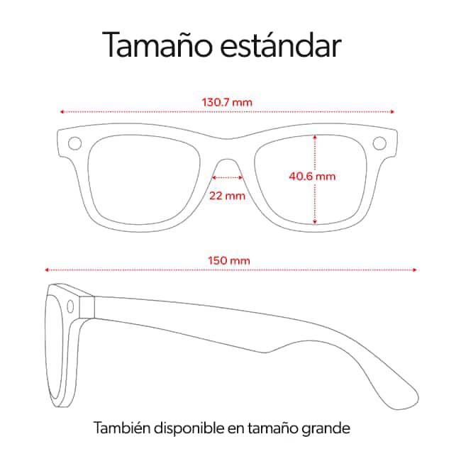 Gafas Ray-Ban Meta Wayfarer, negro brillante y verde (consulta de producto 10)