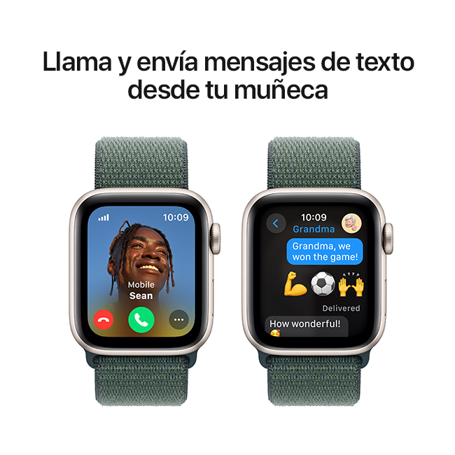 Apple Watch SE 2.ª gen. (2022), 40 mm, aluminio blanco estelar con correa deportiva verde lago (consulta de producto 5)