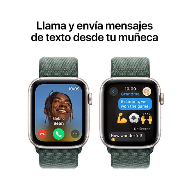 Apple Watch SE 2.ª gen. (2022), 44 mm, aluminio blanco estelar con correa deportiva verde lago (consulta de producto 5)