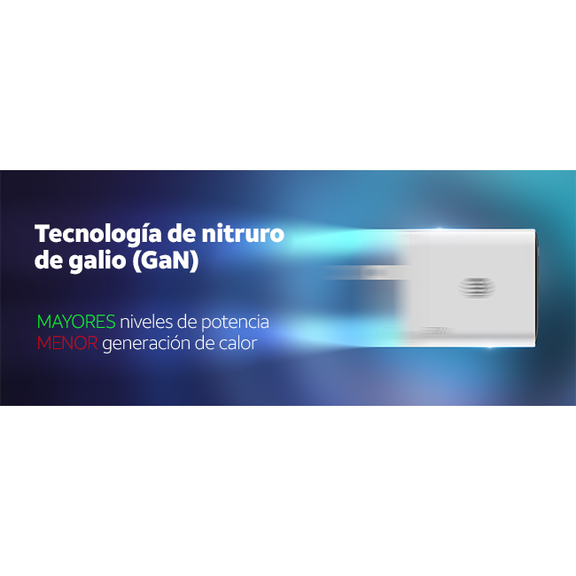 Cargador de pared GaN AT&T Essentials con varios puertos, de 67 W con pantalla LED (2 USBC + 1 USBA)