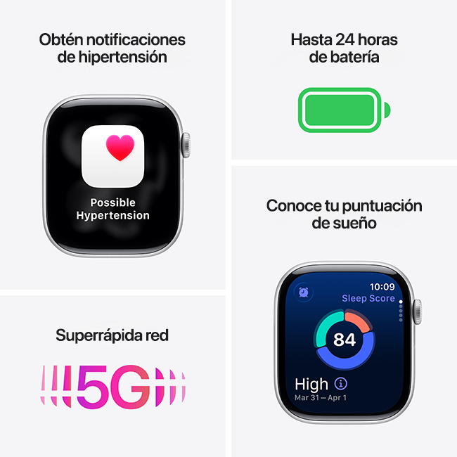 Apple Watch Series 11 de 46 mm, aluminio gris espacial con correa deportiva negro, S-M (consulta de producto 3)