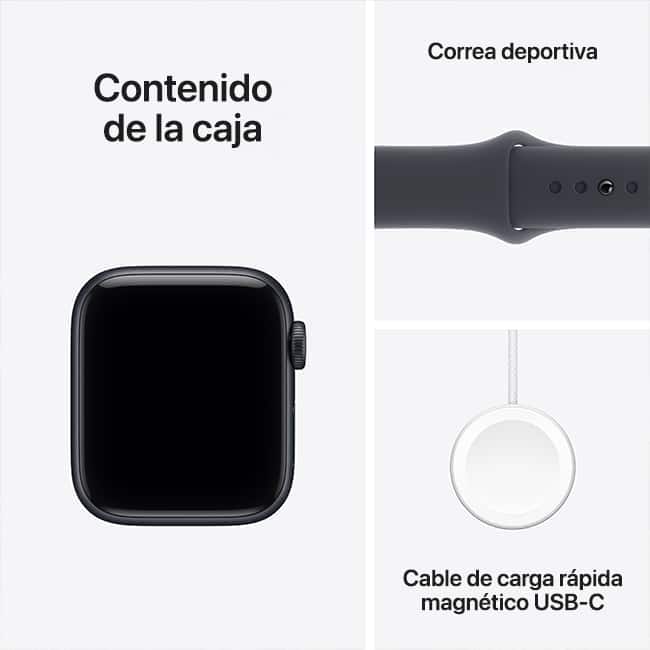 Apple Watch SE 3 de 40 mm, aluminio medianoche con correa deportiva medianoche, M-L (consulta de producto 9)