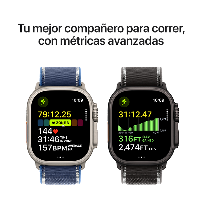 Apple Watch Ultra 3 de 49 mm, titanio natural con correa Milanese natural, Large (consulta de producto 5)