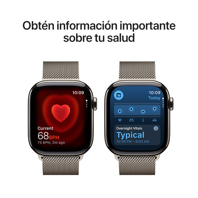 Apple Watch Series 11 de 42 mm, titanio natural con correa deportiva gris piedra, M-L (consulta de producto 5)