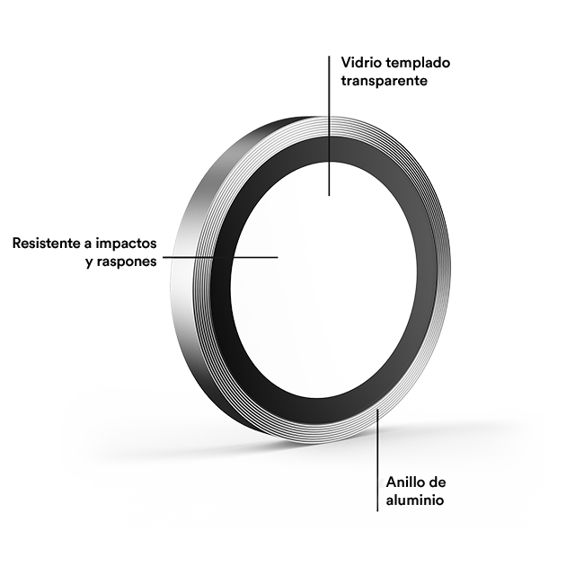 Protectores para cámara BodyGuardz Pure 3 Silver Metallic para el iPhone 17